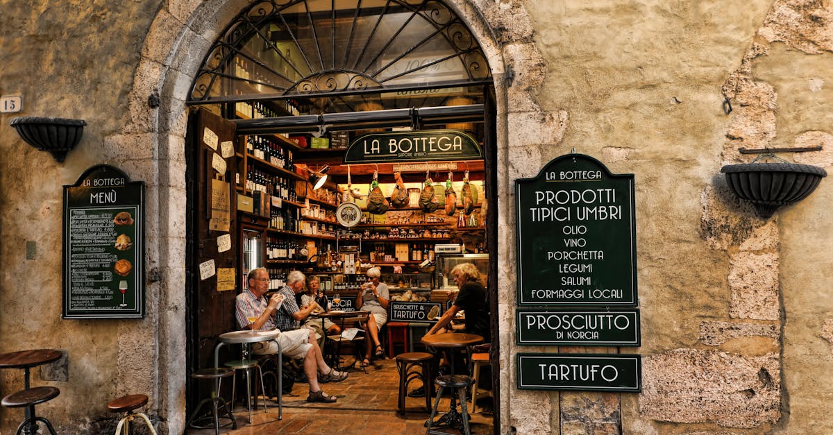 Explore an authentic Italian deli in Spoleto, Umbria with classic charm and local flavors.