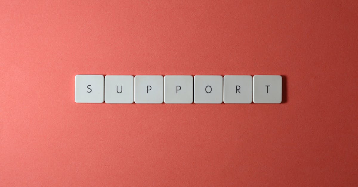 Close-up of the word 'support' spelled with keyboard keys on a red background.