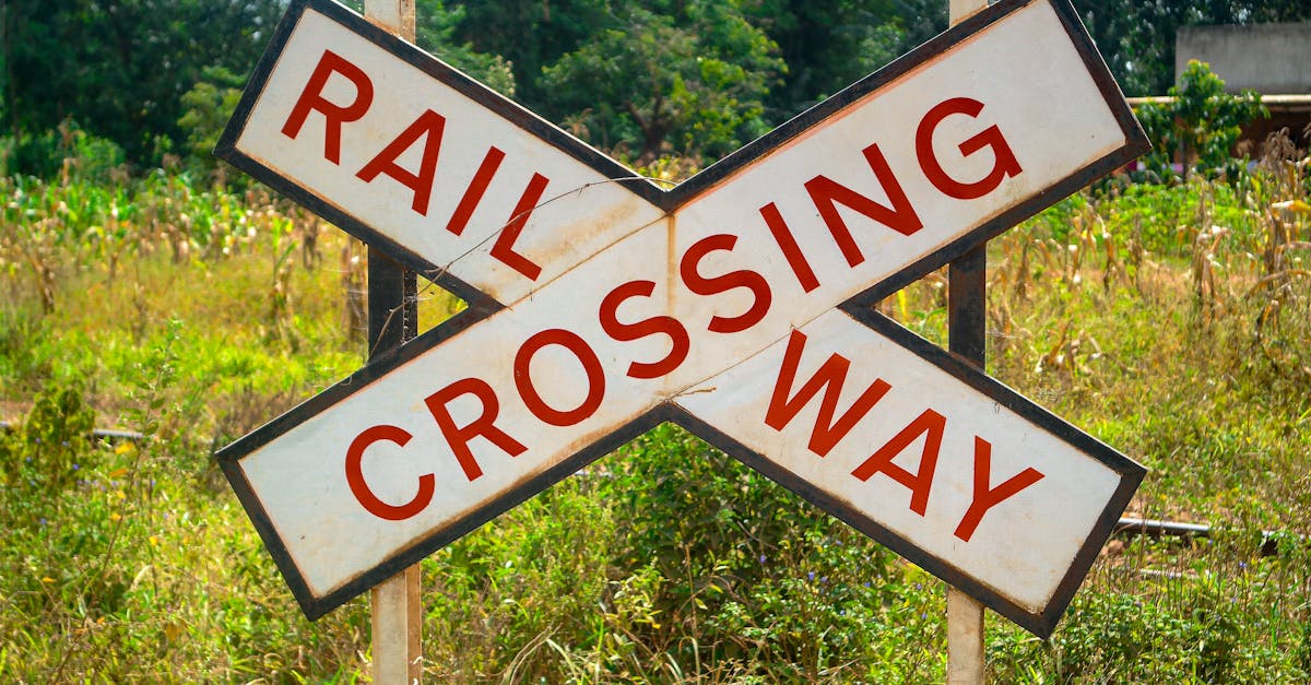 A railway crossing sign in a rural area of Iganga, Eastern Region, Uganda.