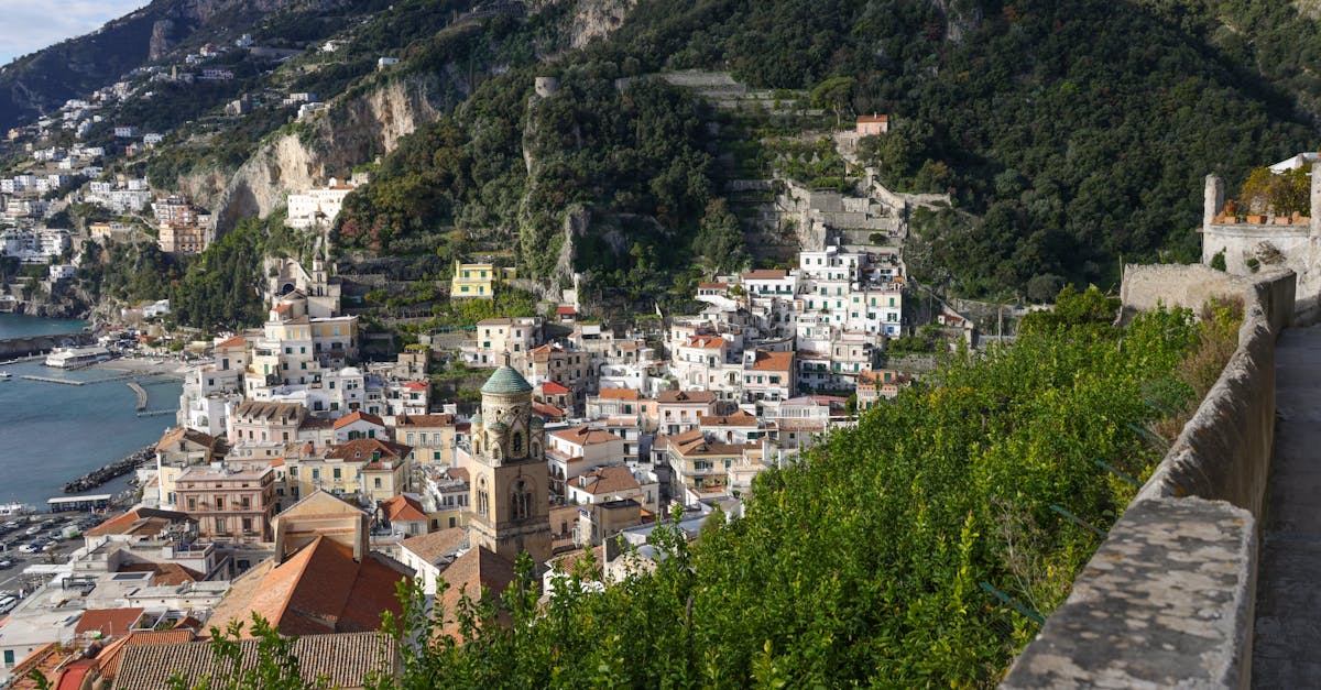 Scenic view of a charming village on the Amalfi Coast, Italy.